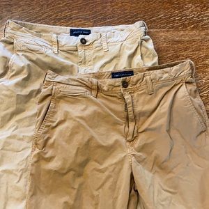 Two pair of American Eagle Next Level Flex khakis